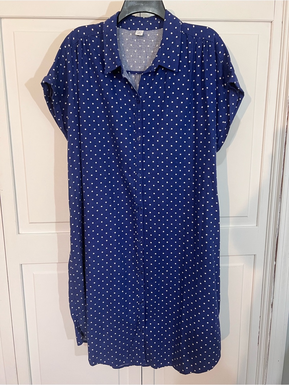 Old Navy Royal Blue Polka Dot Button-Down Shirt